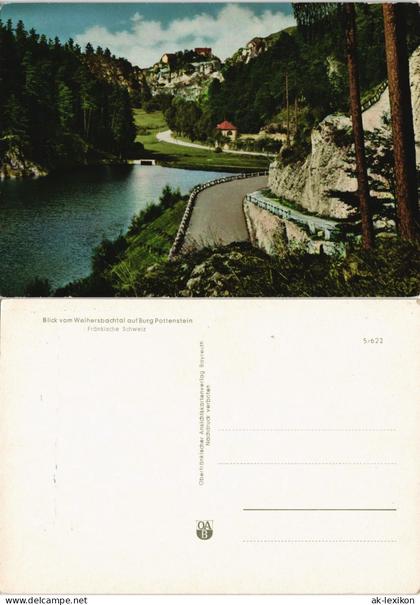 Ansichtskarte Pottenstein Blick vom Weihersbachtal auf Burg Pottenstein 1967 #