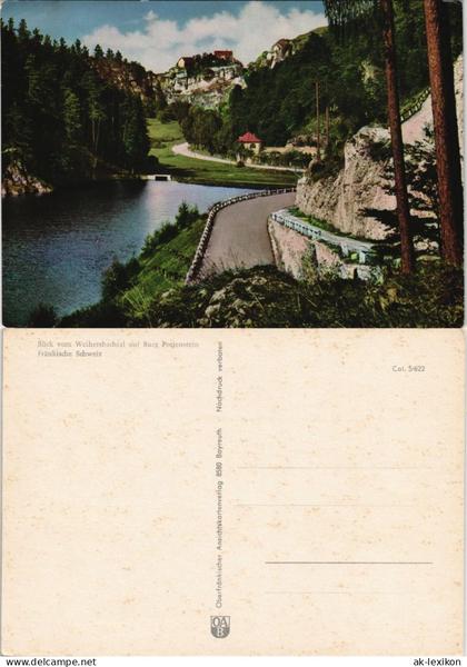 Ansichtskarte Pottenstein Blick vom Weihersbachtal auf Burg Pottenstein 1970