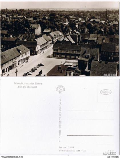 Ansichtskarte Pritzwalk Platz der Einheit - Foto AK ca 1960 1960