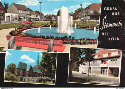 Stommeln Pulheim NRW Brunnen Kirche Wohnhaus