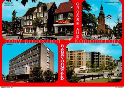 Radevormwald Marktplatz Brunnen Kirche Rathaus Suedstadt Wohnsiedlung