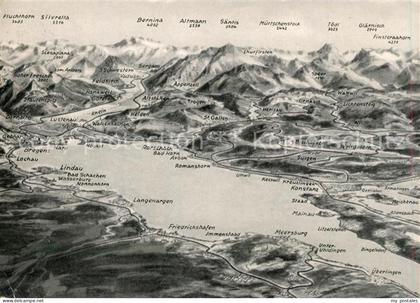 Markelfingen Panoramakarte Langenargen Meersburg Rorschach Staad Lochau