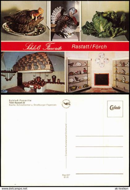 Ansichtskarte Rastatt Schloß Favorite Rastatt/Förch (Mehrbildkarte) 1981