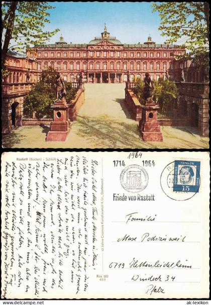 Ansichtskarte Rastatt Schloß Rastatt 1964