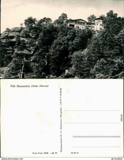 Ansichtskarte Rathen Fels Rauenstein - Lehmannschlucht 1962