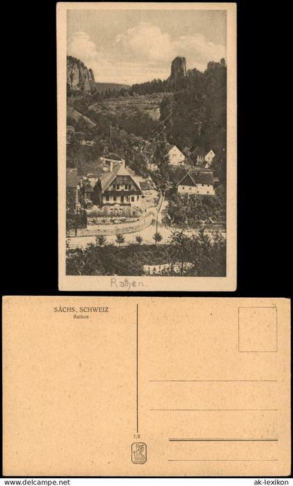 Rathen Deutschland - Sachsen - Rathen Ortsansicht mit Bastei 1897