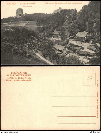 Rathen   Rathen Talwächter - Blick vom Basteiweg nach dem Amselgrund 1906