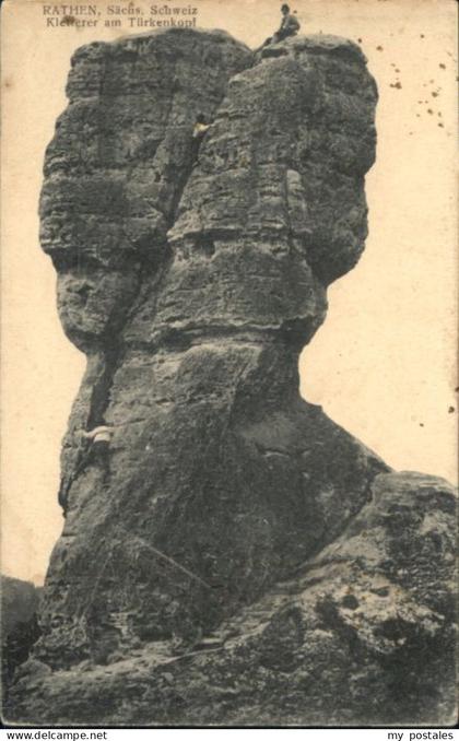 Rathen Saechsische Schweiz Rathen Kletterer Tuerkenkopf