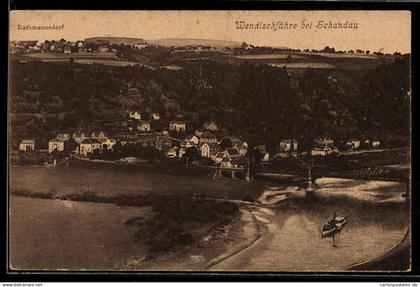 AK Schandau, Wendischfähre, Im Hintergrund Rathmannsdorf