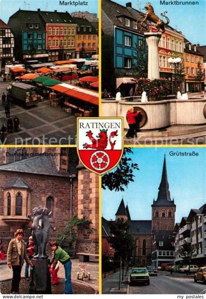 Ratingen Marktplatz Marktbrunnen Gruetstrasse