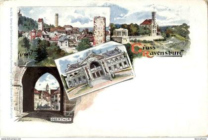Gruss aus Ravensburg - Litho