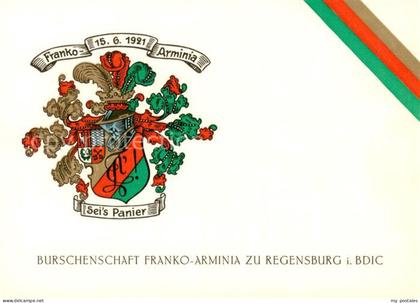 Regensburg Wappen der Burschenschaft Franko Arminia zu Regensburg