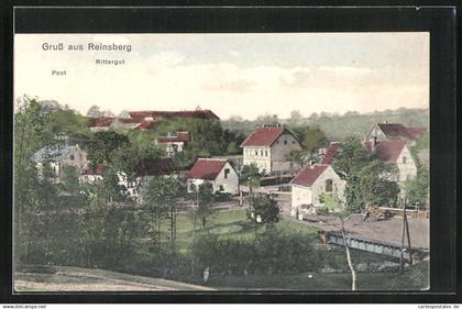 AK Reinsberg, Ortspartie mit Blick aufs Rittergut