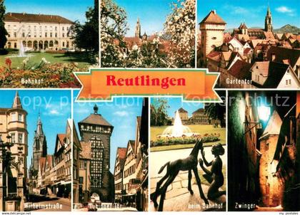 Reutlingen BW Bahnhof Gartentor Wilhelmstrasse Tuebinger Tor Skulptur am Bahnhof