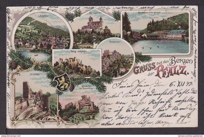 Ansichtskarte Freinsheim Rheinland-Pfalz Litho 1897 Ansichten Bensheim Hessen