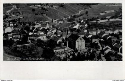 CPA Konz an der Mosel, Luftaufnahme von Text: Konz b Trier vom Flugzeug aus