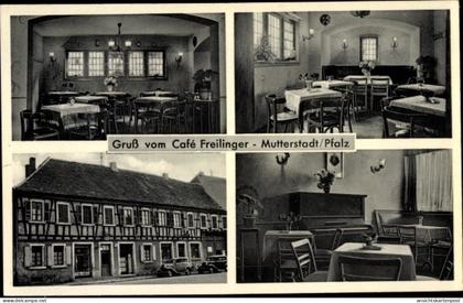 CPA Mutterstadt in der Pfalz, Café Freilinger, Konditorei, Weinstube, Innenansicht