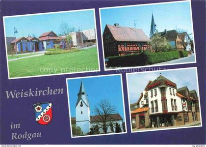 Weiskirchen Offenbach Main Teilansichten Kirche Sparkasse Gaststaette