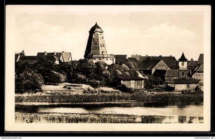 AK Röbel /Müritz, Jugendherberge vom Wasser aus