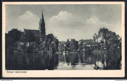 AK Röbel / Müritz, Müritzsee, Kirche, Uferansicht