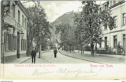 Rhöndorf mit Blick auf den Drachenfels. Gruss vom Rhein.