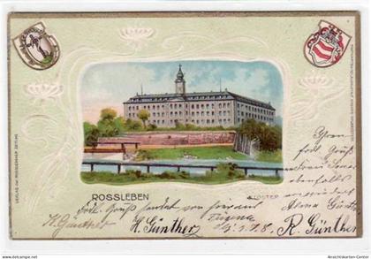 39011819 - Praegedruck Lithographie Rossleben mit Klosterschule gelaufen von 1902 kleiner Knick unten links, sonst gut
