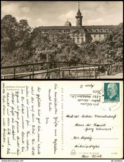 Ansichtskarte Roßleben Roßleben (Unstrut) Goetheschule 1965