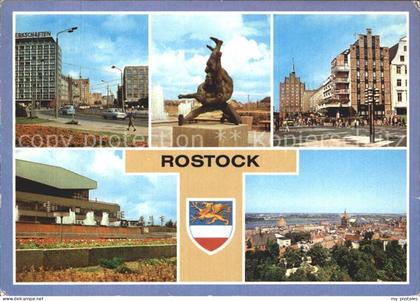 ROSTOCK  CITY Lange Strasse Plastik Sporthalle Kongresshalle Cafe Rostock Stadtz