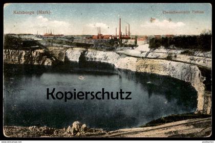 ALTE POSTKARTE KALKBERGE MARK ÜBERSCHWEMMTER TIEFBAU Rüdersdorf Industrie Ansichtskarte postcard AK cpa