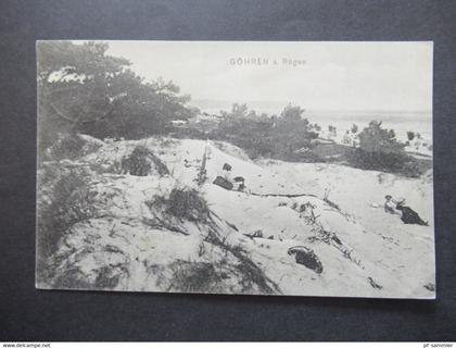 DR 1912 AK Göhren auf Rügen Strandpartie / Dünen Verlag Ottilie Meyer. Tagesstempel Göhren Rügen