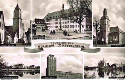 RuessELSHEIM Main Kath Kirche Rathaus Ev Kirche Landungsplatz Opel Werk Opel Haf