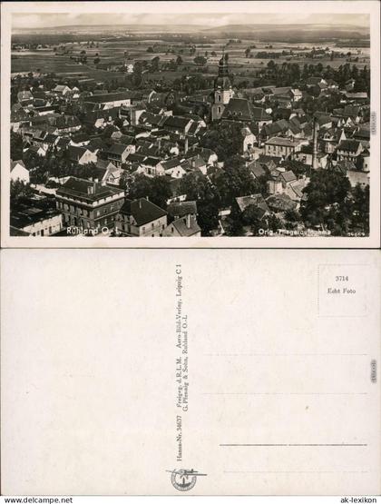 Ansichtskarte Ruhland Rólany Luftbild - Stadt und Fabrik 1930