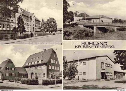 Ruhland Schule Elsterbruecke Rathaus Turnhalle Gebaeude Strasse