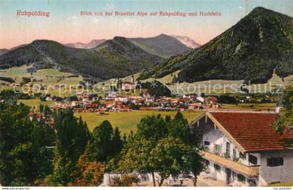 Ruhpolding Bayern Blick von der Brandler Alpe auf Ruhpolding und Hochfelln