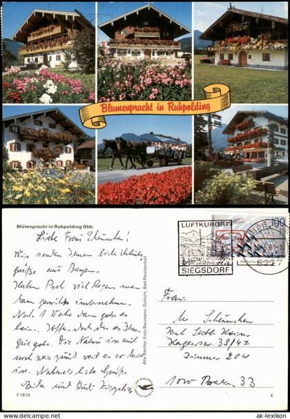 Ruhpolding Blumenpracht in Ruhpolding - Haus- und Ortsansicht 1986