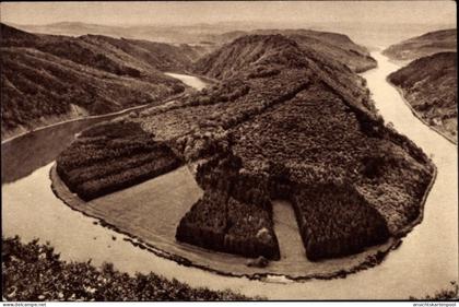 CPA Mettlach im Kreis Merzig Wadern Saarland, Landschaftspanorama, Blick auf die Große Saarschleife