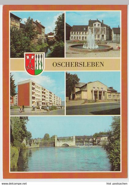 (102221) AK Oschersleben, Mehrbildkarte 1988