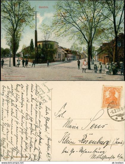 Ansichtskarte Genthin Brandenburgerstraße Schulstraße 1918