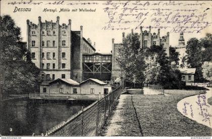 CPA Dessau in Saxe Anhalt, Mühle mit Wellenbad