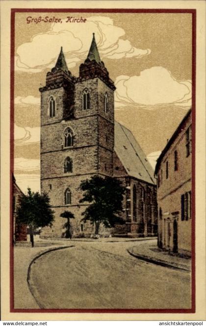 CPA Groß Salze Salzelmen Schönebeck an der Elbe, Kirche