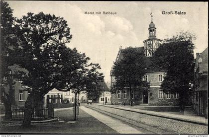 CPA Groß Salze Salzelmen Schönebeck an der Elbe, Markt, Rathaus