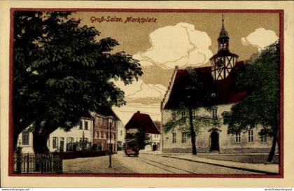 CPA Groß Salze Salzelmen Schönebeck an der Elbe, Marktplatz