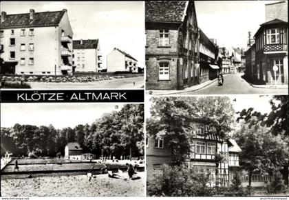 CPA Klötze in der Altmark, Oebisfelder Straße, Waldbad, HO Kurhaus Klötze, Neubauten