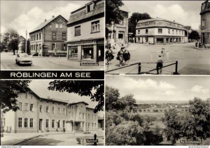 CPA Röblingen am See Seegebiet Mansfelder Land, Bahnhofstraße, Bahnhof, Am Goldfischteich