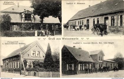 CPA Weißewarte Weissewarte Tangerhütte in der Altmark, Oberförsterei, Geschäftshaus, Post, Gasthof
