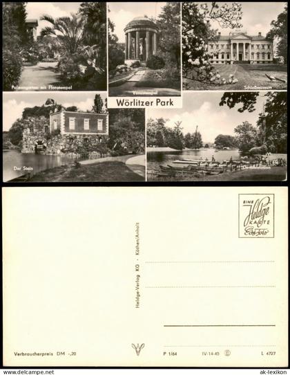 Wörlitz-Oranienbaum  Wörlitzer Park DDR Mehrbildkarte 1964