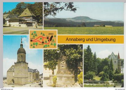 (111666) AK Annaberg, St. Annenkirche, Elterlein, Brunnen, Schlettau, Schloss DD