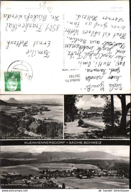 281743,Sächsische Schweiz Kleinhennersdorf Totale Schrammsteine Mehrbildkarte pub VEB