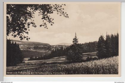 (84259) Foto AK Blick vom Gasthaus Finkenburg bei Elterlein, Erz. 1932