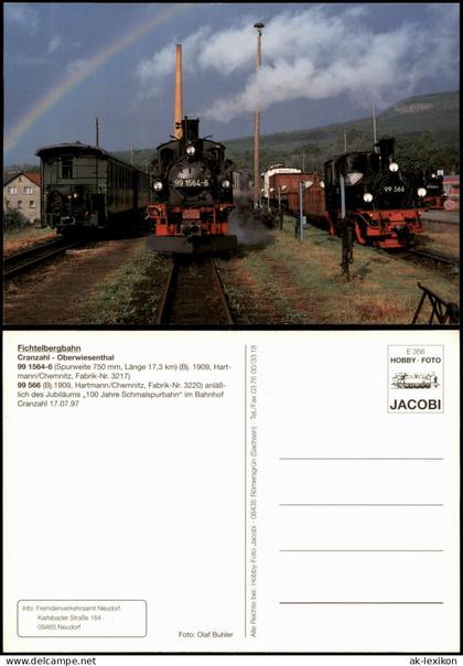 Ansichtskarte Cranzahl-Sehmatal Dampflokomotiven der Fichtelbergbahn 1997